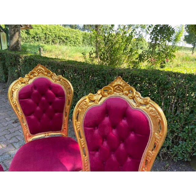 A refined set of 4 late 20th-century French Louis XVI-style dining chairs, handcrafted from solid beech wood and finished...