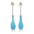 1950's Murano Seguso Turquoise Ribbed Glass Lamps With Nickel Silver for Marbro Lamp Co. For Sale