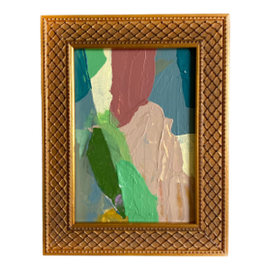 "Hedges and Boxes" 2025 Framed Mini Painting by Jessalin Beutler