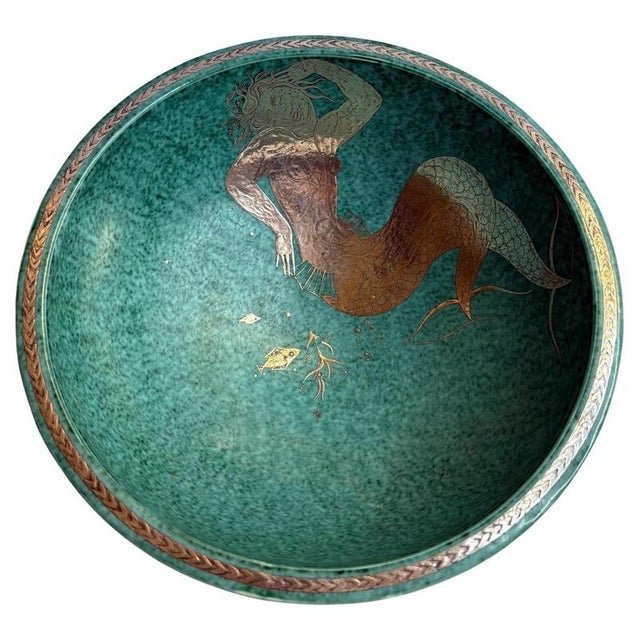 Art Deco Argenta Bowl with Silver Inlay by Wilhelm Kåge, Gustavsberg, Sweden, 1935 For Sale - Image 10 of 10
