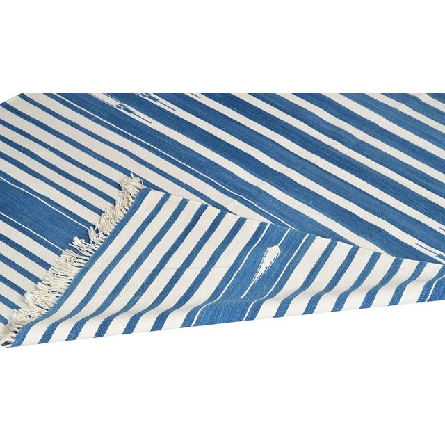 Boho Chic Peony Rug, 4x6, Blue & White For Sale - Image 3 of 5