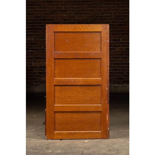 Wood Vintage Quartersawn Card File Cabinet With Card Catalog For Sale - Image 7 of 11
