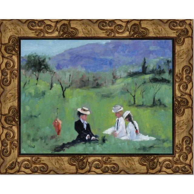 Contemporary Impressionist Oil Painting Figurative Landscape For Sale - Image 10 of 12