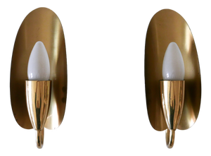 Mid-Century Modern Brass Sconces, Germany, 1950s, Set of 2