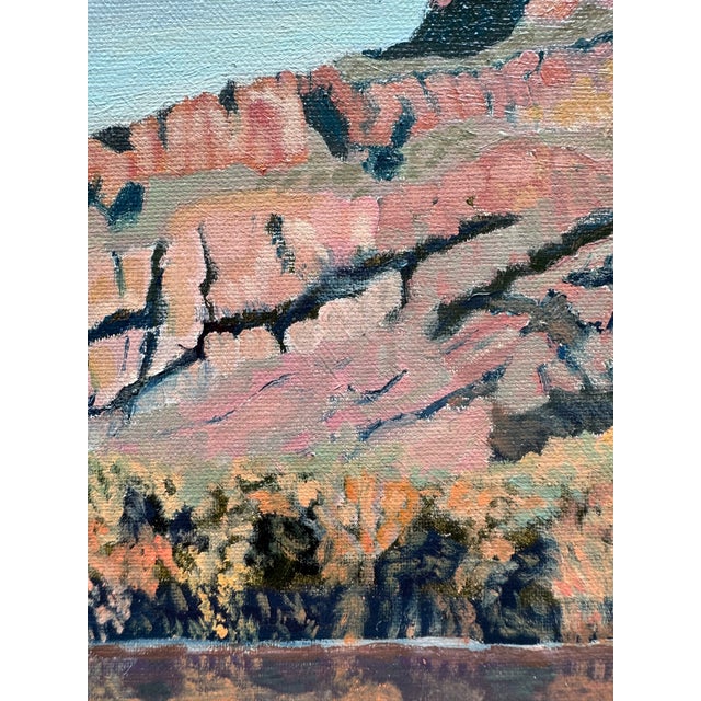 Wonderful Arizona desert oil painting on canvas board by self-taught artist, in painted frame by artist, signed on recto...