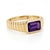 Indulge in royal purple hues with this luxurious gemstone ring. Crafted with a thick 18k yellow gold-plated finish, this...