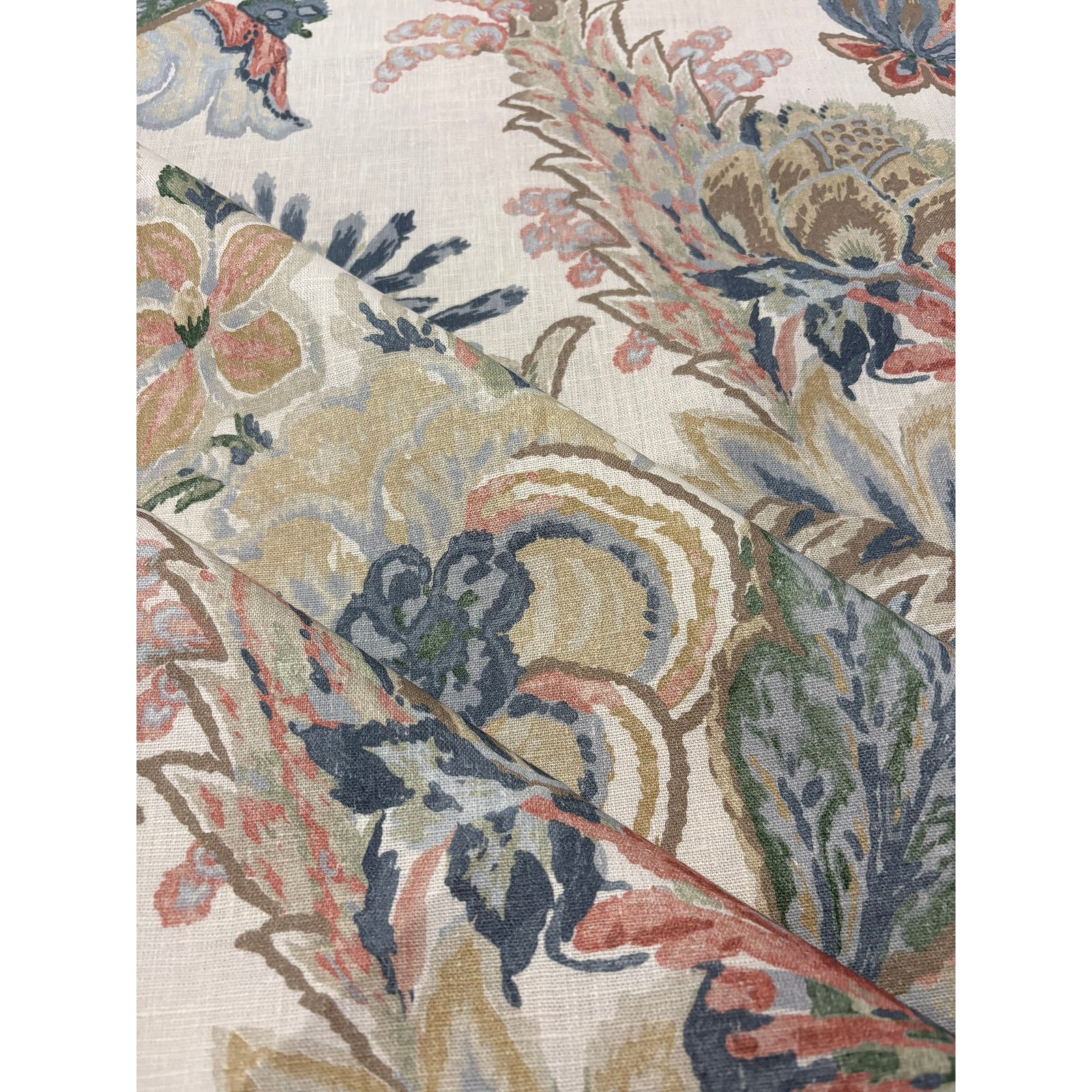 Thibaut's Flora Gala Wheat Fabric | Chairish