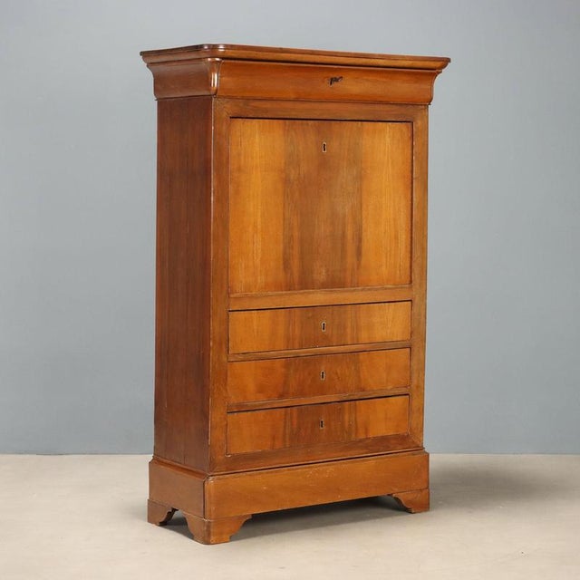 Carlo X Walnut Secretaire with Oak Interiors For Sale - Image 15 of 15