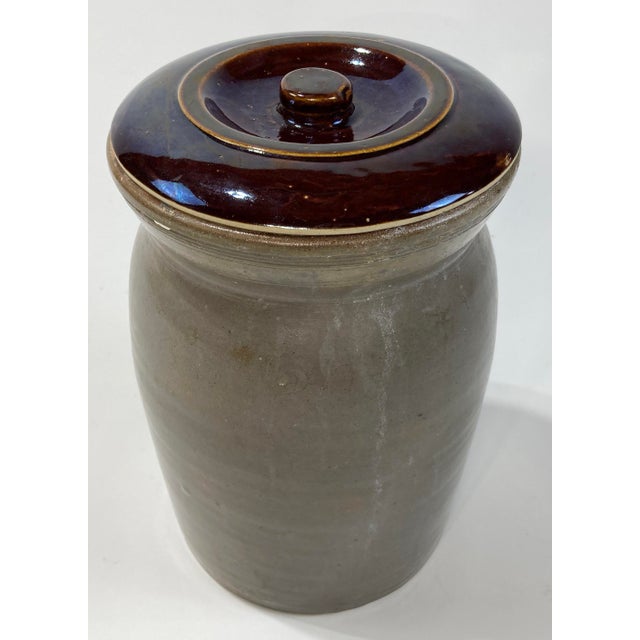 Farmhouse Antique Early American Oversized Stoneware Crock For Sale - Image 3 of 7