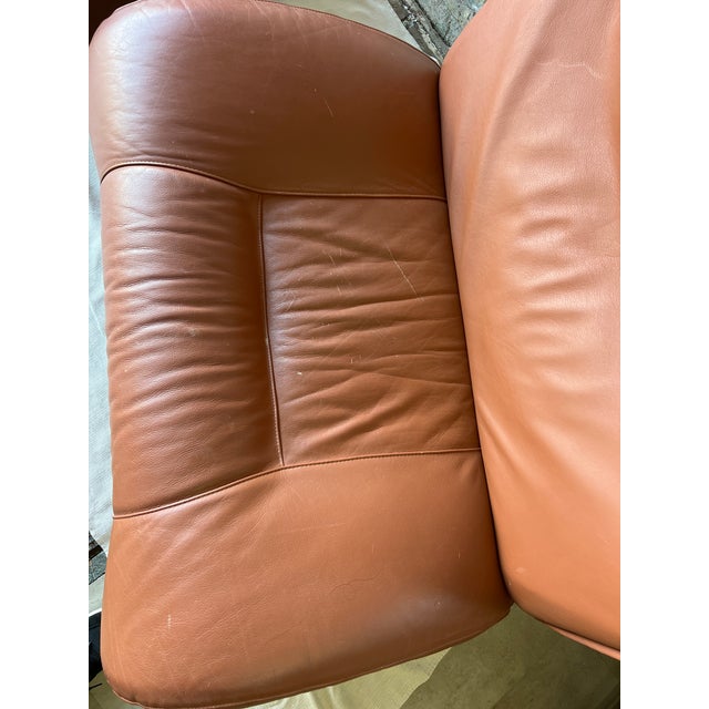 Vintage Cognac Leather Sling Lounge Chairs – Pair For Sale - Image 16 of 18