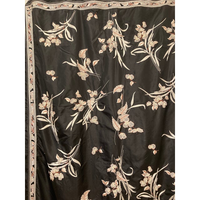 Art Nouveau Floral Embroidered Silk Textile Vintage Wall Hanging For Sale - Image 16 of 16