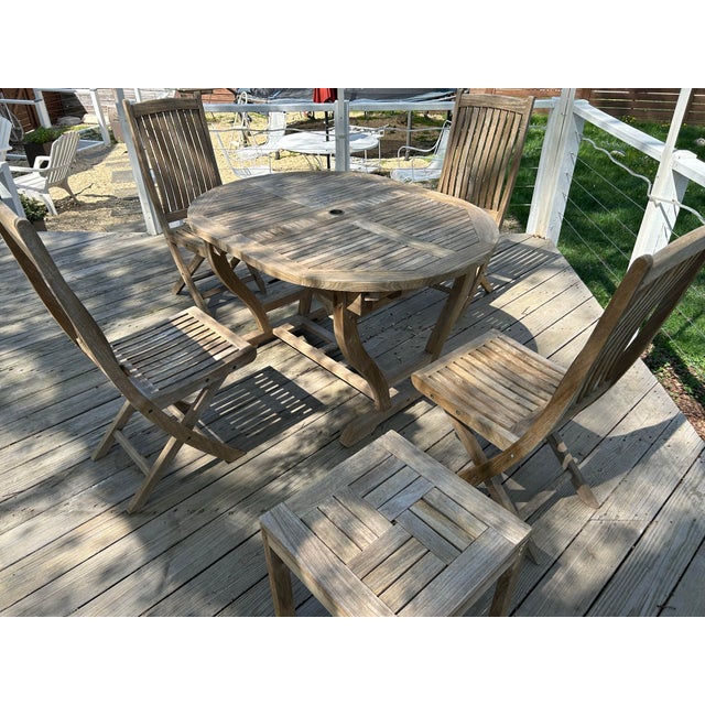 Wood Les Jardins Outdoor Furniture Set For Sale - Image 7 of 12