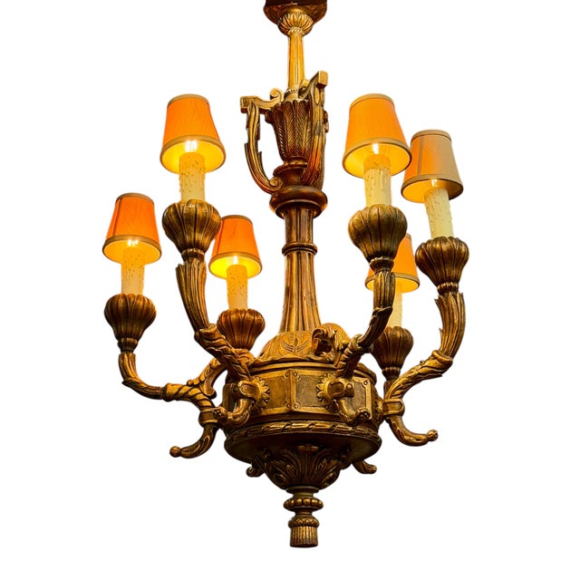 Antique Regency Style Giltwood Chandelier.