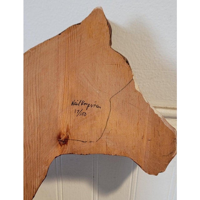 Brown 1980s Hand Carved Wood Signed Horse "Neil Korpinen" For Sale - Image 8 of 8