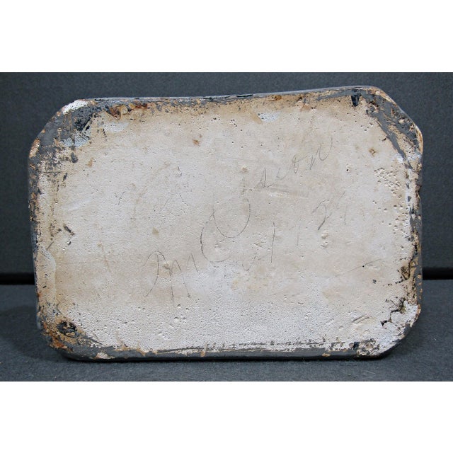 Cream Antique Chalkware St. John the Baptist With Lamb Sculpture For Sale - Image 8 of 9