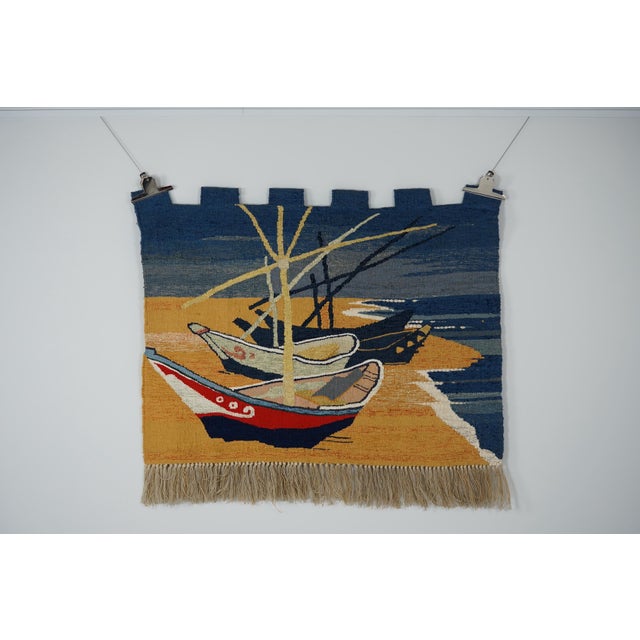 Mid-Century Modern Mid-Century Modern Handwoven Tapestry, 1960s For Sale - Image 3 of 9