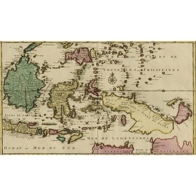Antique map titled 'Partie de la Nouvelle Grande Carte des Indes Orientales, contenant les Isles de Borneo, Iava, Celebes,...