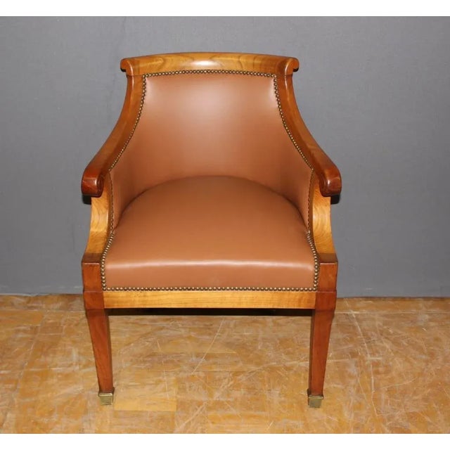 Cherry and Leather Desk Chair from Epoch For Sale - Image 9 of 11