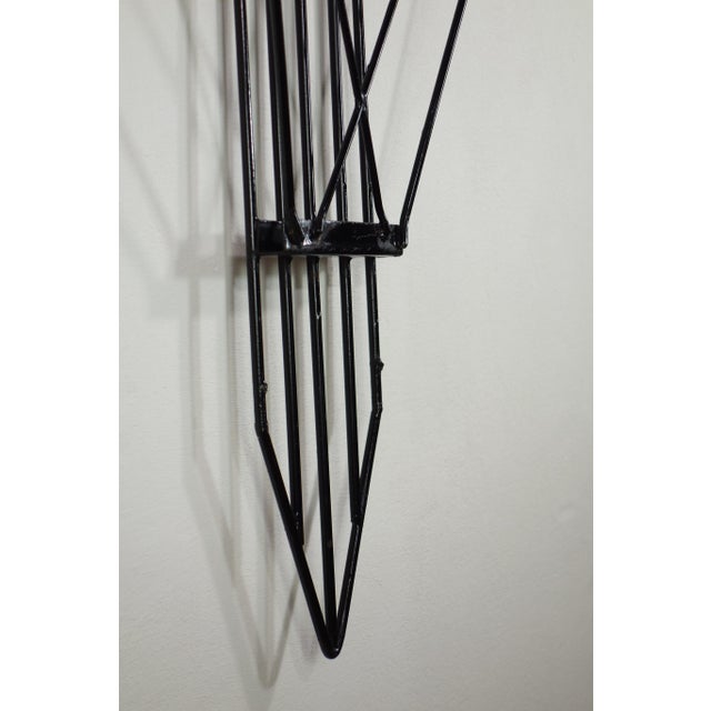 Mid-Century Modern Black Iron Wall Magazine Rack, 1950s For Sale - Image 4 of 9