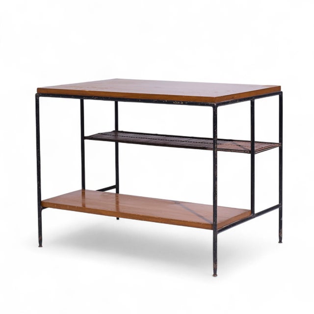 Mid-Century Modern Paul McCobb for Planner Group Mid Century Maple and Wrought Iron Side Table For Sale - Image 3 of 9