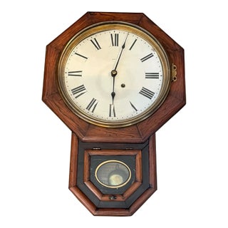 Antique Seth Thomas Schoolhouse Style Wall Clock For Sale