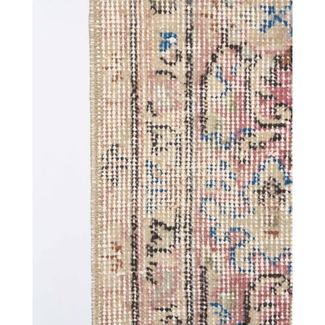 Turkish 1970s Vintage Turkish Oushak Handmade Wool Cotton Blue Area Rug For Sale - Image 3 of 11