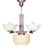 Art Deco Chandelier in Oak, Brass, and Opaline Glass, Czech, 1920s For Sale
