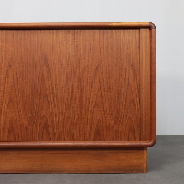 Wood Danish Modern Teak Sideboard with Tambour Doors by Kibaek Møbelfabrik, 1970s For Sale - Image 7 of 11