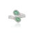 VR Jewels Contemporary Emerald Diamond Cluster Bypass Ring in 14k Gold Size 7 For Sale - Image 4 of 17