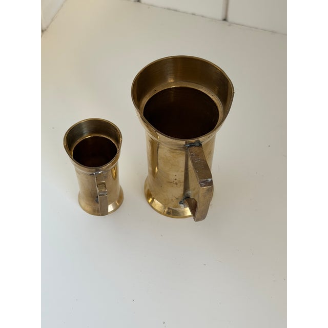 French Vintage Brass Creamers - a Pair For Sale - Image 3 of 3