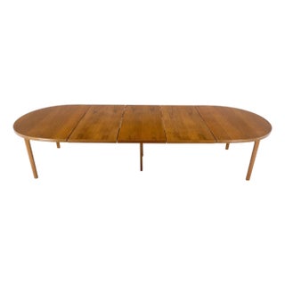 Dux of Sweden Oval Walnut Danish Dining Table w/ 3Leaves Total 135" in Length For Sale
