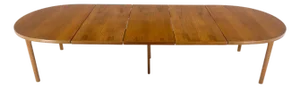 Dux of Sweden Oval Walnut Danish Dining Table w/ 3Leaves Total 135" in Length