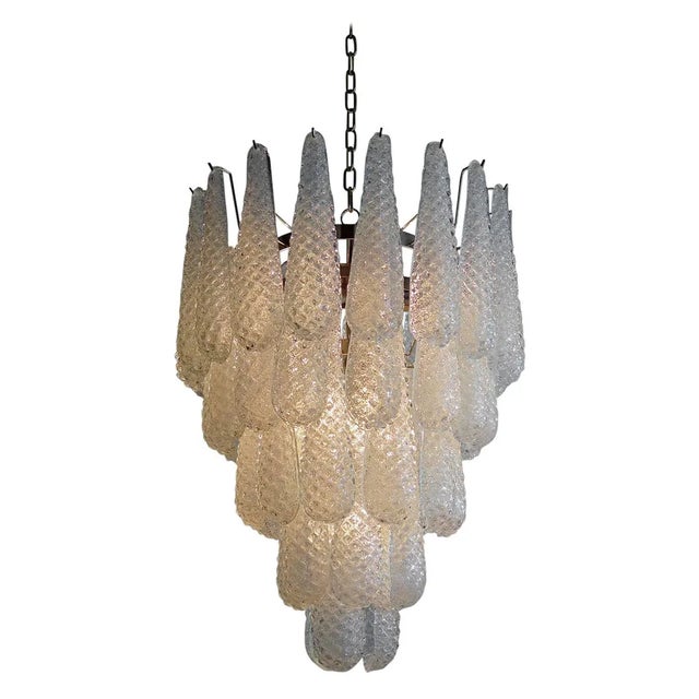 Italian Murano Glass Petal Chandelier For Sale