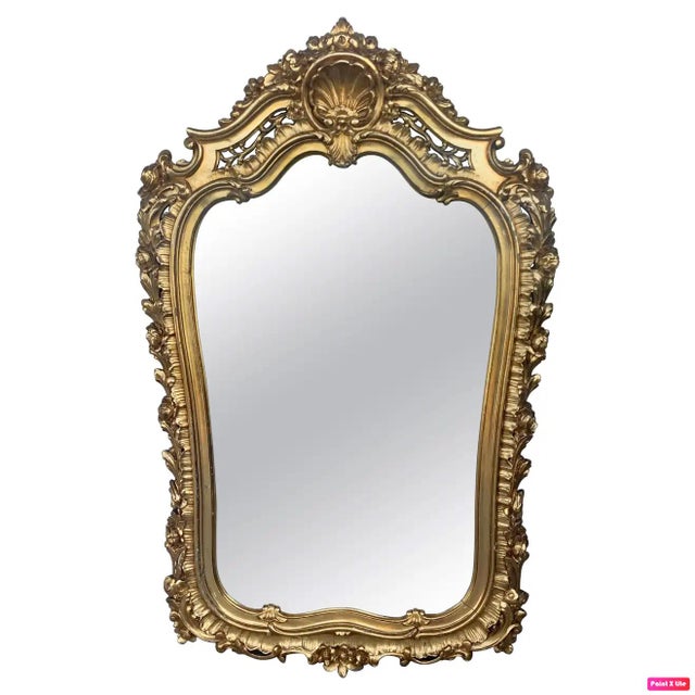 Early 20th French Empire Period Carved Gilt Wood Mirror For Sale - Image 9 of 9