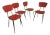 Red Formic Chairs Set, 1970s, Set of 4 For Sale