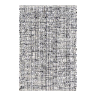 Dash & Albert by Annie Selke Marled Indigo Woven Cotton Rug, 2'6" x 12' For Sale