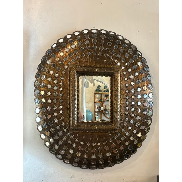 Vintage Ornate Massive Peacock Wall Mirror Hollywood Regency For Sale - Image 10 of 11