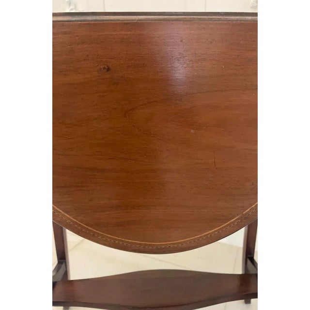 Antique Edwardian Mahogany Inlaid Side Table For Sale - Image 6 of 10