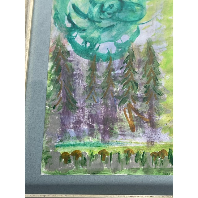 Contemporary Abstract Small Painting Magic Forrest by Elia For Sale - Image 4 of 5