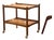 Vintage Mid-Century Modern Two-Tier Wood Bar Cart For Sale