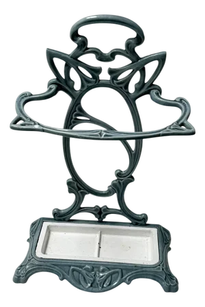 Art Nouveau Enameled Iron Umbrella Stand, 1900s