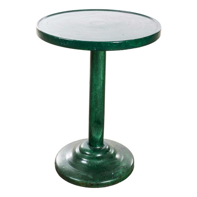 Round Racing Green Side Table from Tolix, 1950s For Sale