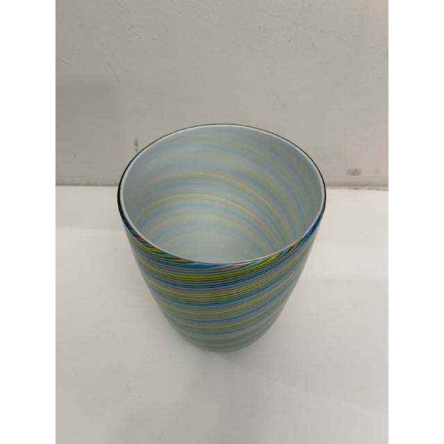 1970s Filigrana Vase in Multicolored Murano Glass from Cenedese Vetri, 1970s For Sale - Image 5 of 10