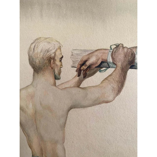 Gray John Lear Watercolor "Aftermath" For Sale - Image 8 of 13