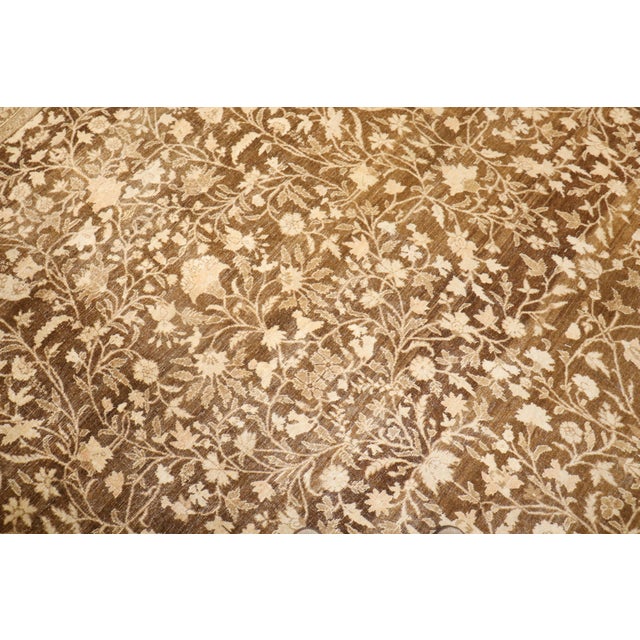 Early 20th Century Large Square Brown Persian Tabriz Rug - 13' x 14'4" For Sale - Image 12 of 12