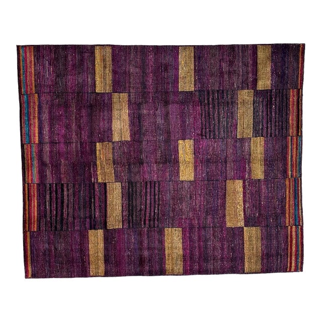 Silk and Wool Modern Nepalese , 8'9" X 10'7" For Sale