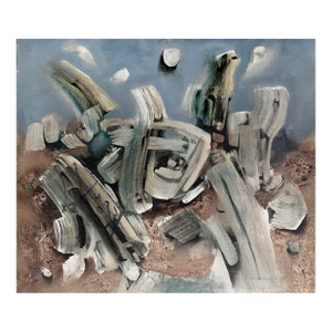 Paysage De Pierres Mortes, Signed Oil Painting by Jacques Zimmermann