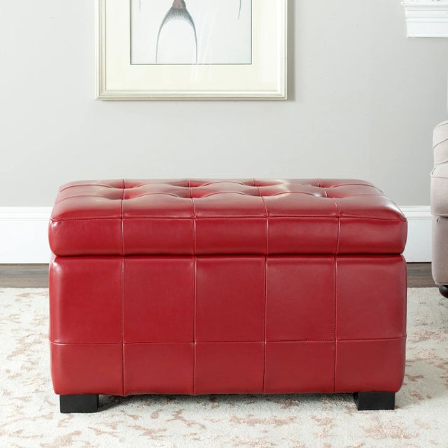 Black Storage Bench in Red & Black For Sale - Image 8 of 11