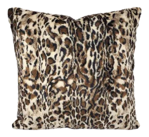Lenox Hill Faux Fur Leopard Print Pillow Cover