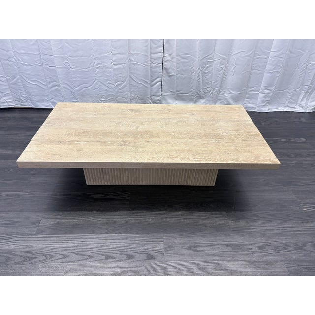 Rh Reclaimed Oak Reeded Plinth Rectangular Coffee Table – 64" For Sale - Image 14 of 18